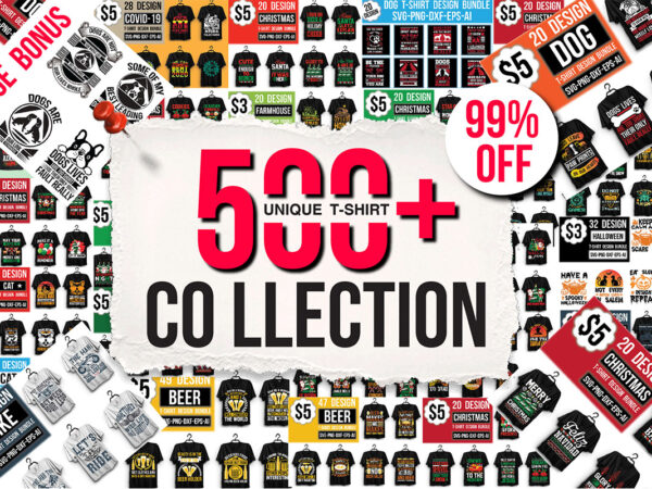 T-shirt design bundle mega collection