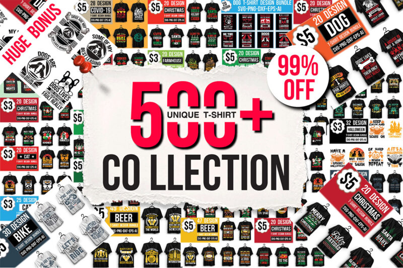 T-Shirt Design Bundle Mega Collection