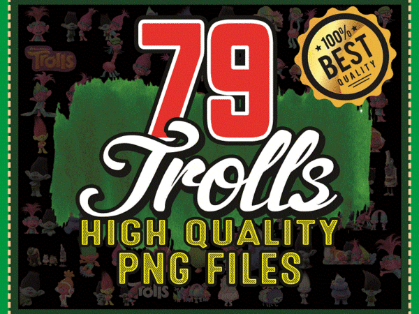 79 trolls clipart png bundle, trolls characters png, printable trolls cartoon images, transparent background, instant download 955938030