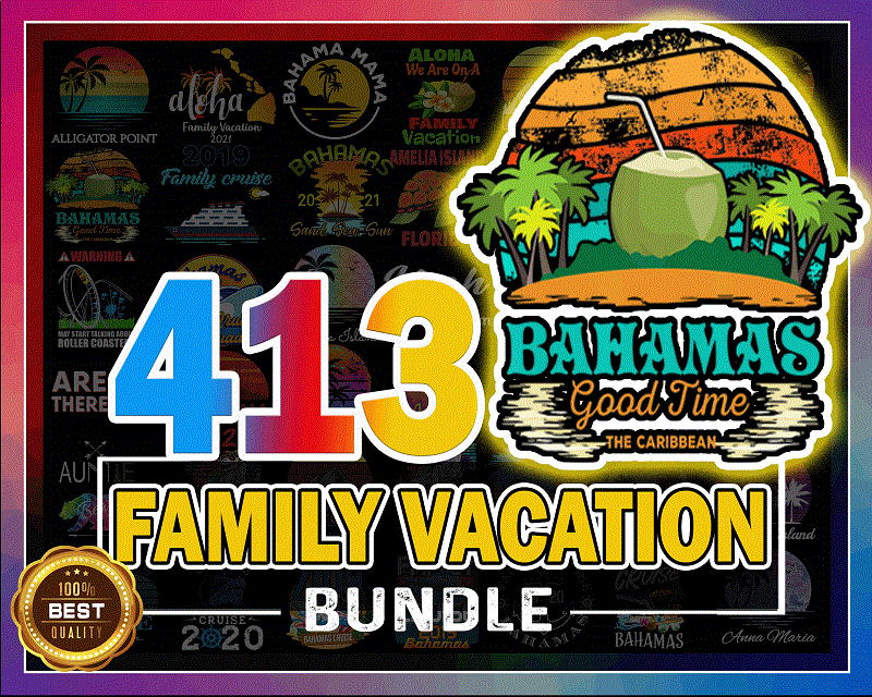 413 Designs Family Vacation PNG Bundle, Summer Beach Vacation 2021, Family spring break, Vacation, Family Member, Summer, Digital Download 1011273814