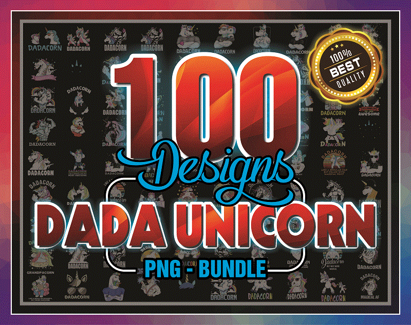 Combo 100 File, Dada Unicorn Design PNG, Unicorn Png, Digital Download, Daddy Unicorn Sublimation, Tshirt Design, Printable waterslide, 998462714