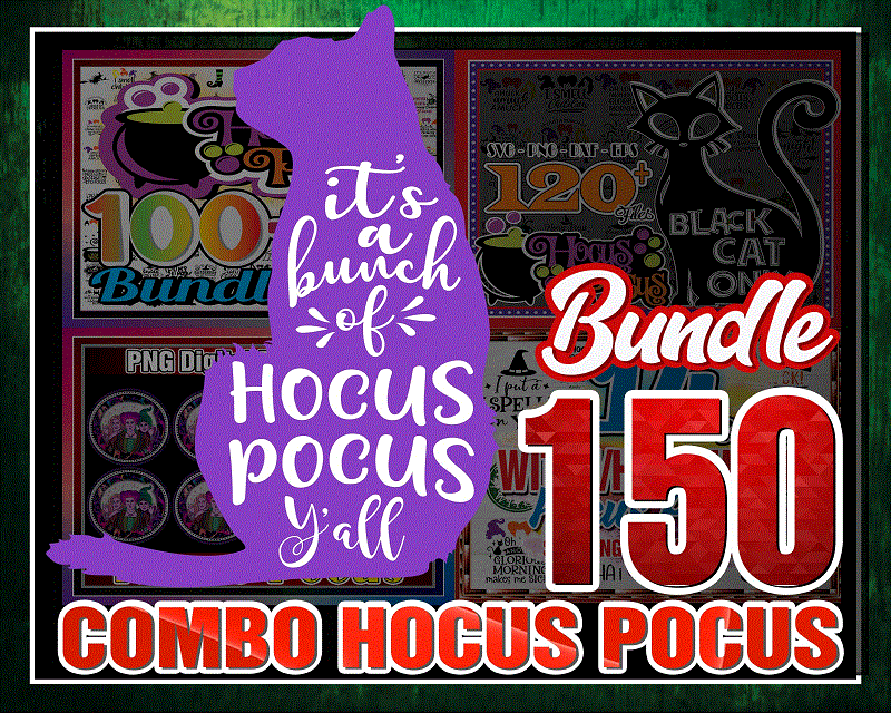 Combo 150+ Hocus Pocus SVG Bundle, Halloween SVG, Hocus Pocus Vectors, Halloween Shirt, Witch/Halloween svg, Hocus Pocus Cricut files CB891746525