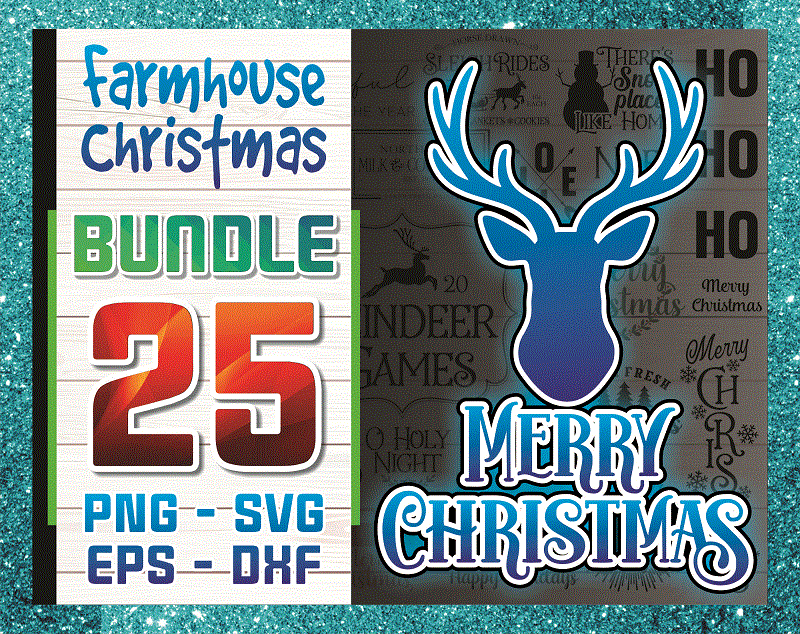 25 Christmas SVG Bundle, Christmas SVG Files For Cricut, Christmas Sign Bundle, Digital Download 1067677462