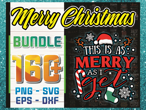 160+ merry christmas bundle ,christmas svg bundle, winter svg, santa svg, holiday, merry christmas, christmas bundle png svg 1071223474