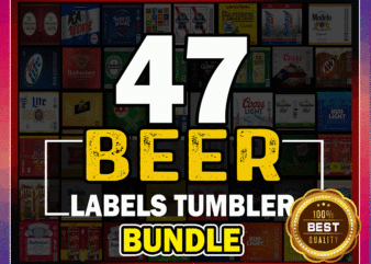 47 Beer Labels Tumbler PNG, Beer Bundle Tumbler, Beer Sublimation, Beer Design Tumbler, Beer Full Label Wrap Design, Light Beer Tumbler 992850394