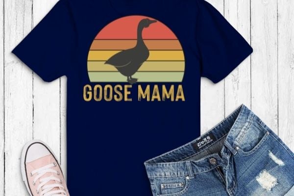 Goose mom goose mama vintage retro sunset t-shirt design svg, goose mom goose mama png, mothers goose day, funny duck, cowboy goose duck, vintage, cool