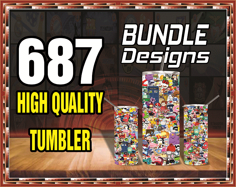 687 High Quality Tumbler Designs 20oz Skinny Straight Bundle, Bundle Template for Sublimation, Full Tumbler Wrap, PNG Digital Download 1001247386