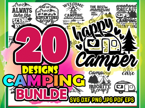 Camping svg bundle, camp life svg cut files, commercial use,instant download, summertime adventure svg bundle,printable vector prints 693608612