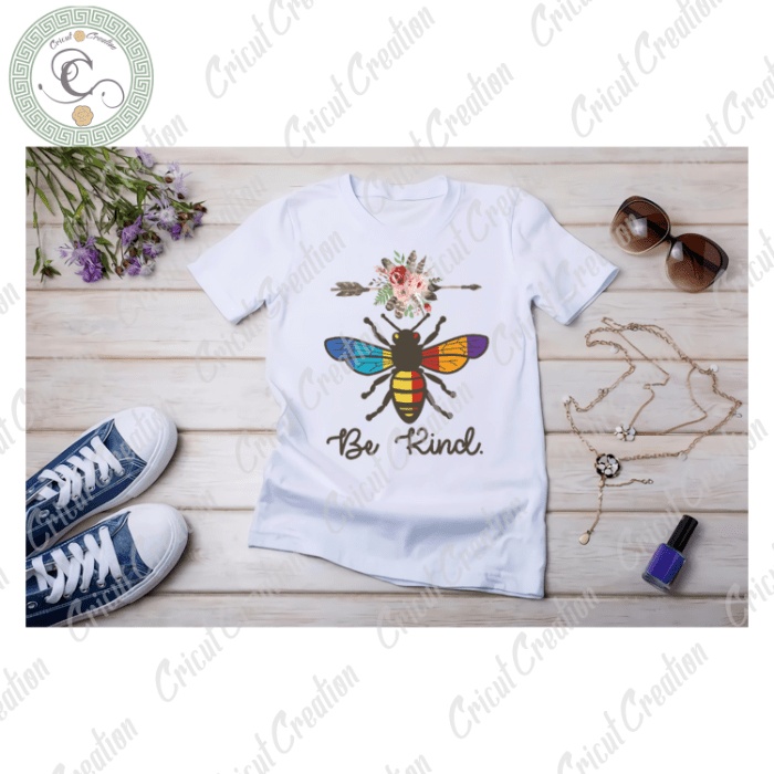 Beliefs , Be kind Diy Crafts, Flower Vector Svg Files For Cricut, Colorful Bee Silhouette Files, Trending Cameo Htv Prints