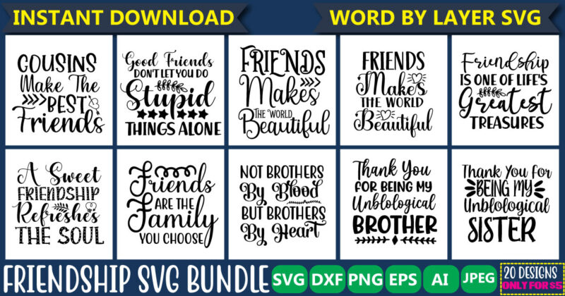 Friendship Svg Bundle vol.3 Svg Vector T-shirt Design Friendship , Friends Svg, Best Friends Svg T-shirt Bundle, Besties To The Resties,best Friends T-shirt Bundle Svg, Svg Files For Cotes, Digital