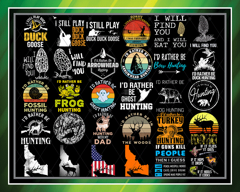 Combo 750+ Hunting Bundle, Retro Sunset Hunting Fishing SVG, Hunting Sayings Png, Deer Hunt Flag, Deer Hunter Png, Digital Download CB1005243973