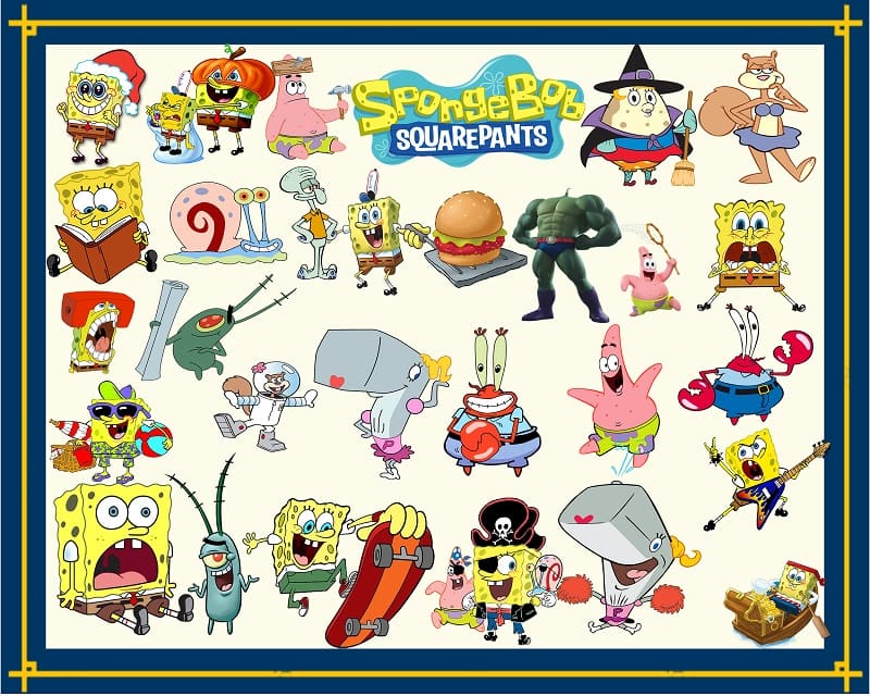 141 SpongeBob SquarePants ClipArt- PNG Images Digital, Clip Art, Instant Download, Graphics transparent background Scrapbook 961655348