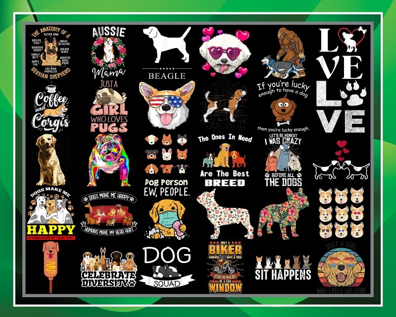 50 Cute Dogs PNG Bundle, Furry Friend, Dog Lovers, Life is Golden Png, I Let The Dog Out png, Sublimation Designs, Instant download 966056712