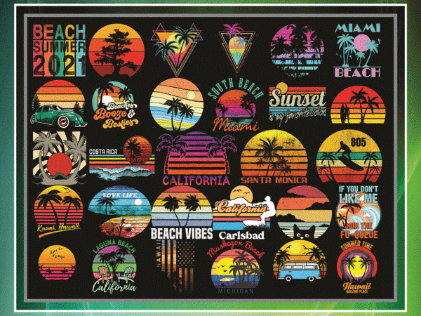 30 designs retro sunset png bundle, vintage retro sunset beach png, retro 1980s 1990s vaporwave palm trees, retro sunset beach lover png 959658746