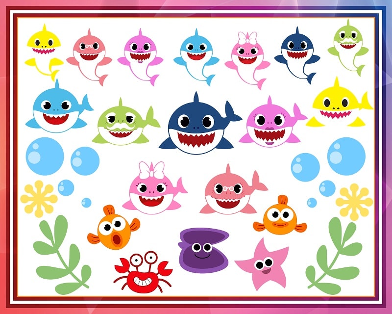 Bundle 34 Shark family SVG, Layered Shark Family png, Birthday family ...