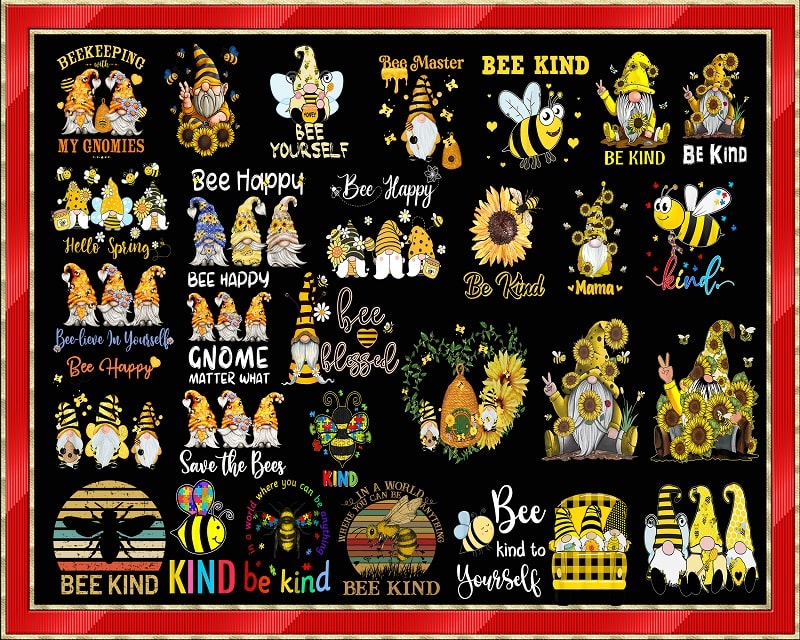 29 Bee Kind Gnome Designs, Gnome Png, Bee with Gnome, Bee Kind Png, Yellow Gnomes Png, Bee Png, Bee Gnomes Png, Digital Download 300dpi 973408072