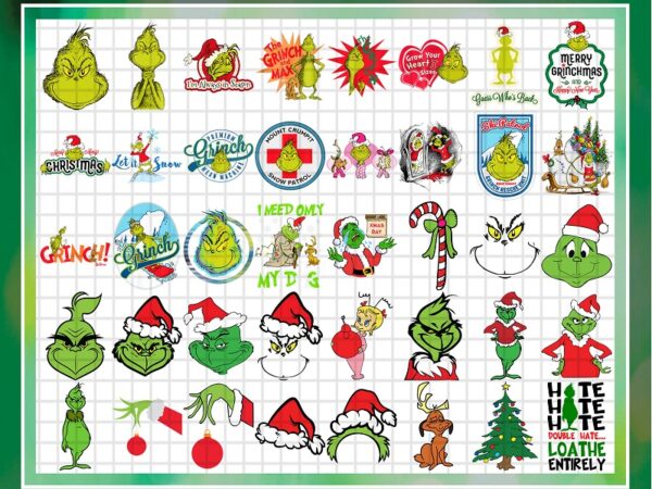 Bundle 192 Design Grinch Inspired, Grinch Png, Merry Christmas, Face ...