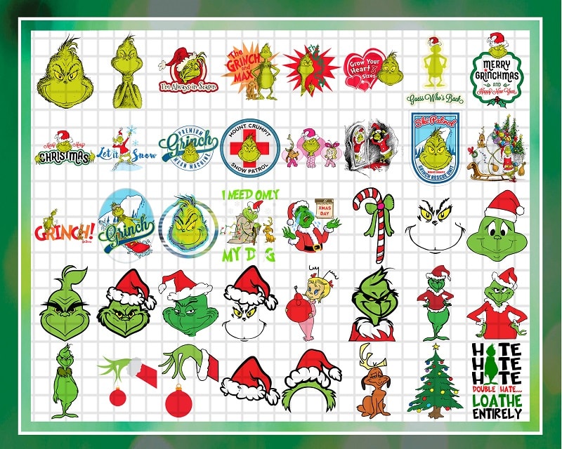 Bundle 192 Design Grinch Inspired, Grinch Png, Merry Christmas, Face grinch, Grinch tree, SVG/PNG/DXF, svg for cricut, Digital Download 921991415