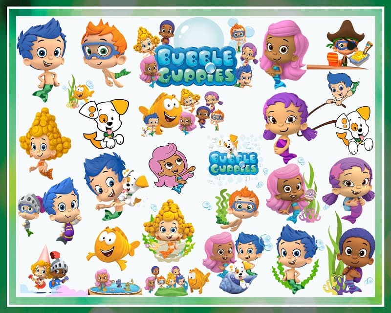 56 Bubble Guppies ClipArt- PNG Images 300dpi Digital, Clip Art, Instant Download, Graphics Transparent Background Scrapbook 980321641