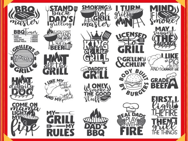 25 barbecue quotes svg bundle, barbecue cut file, bbq master clipart, dad’s bbq vector, daddy’s grill, commercial use, instant download 815251753