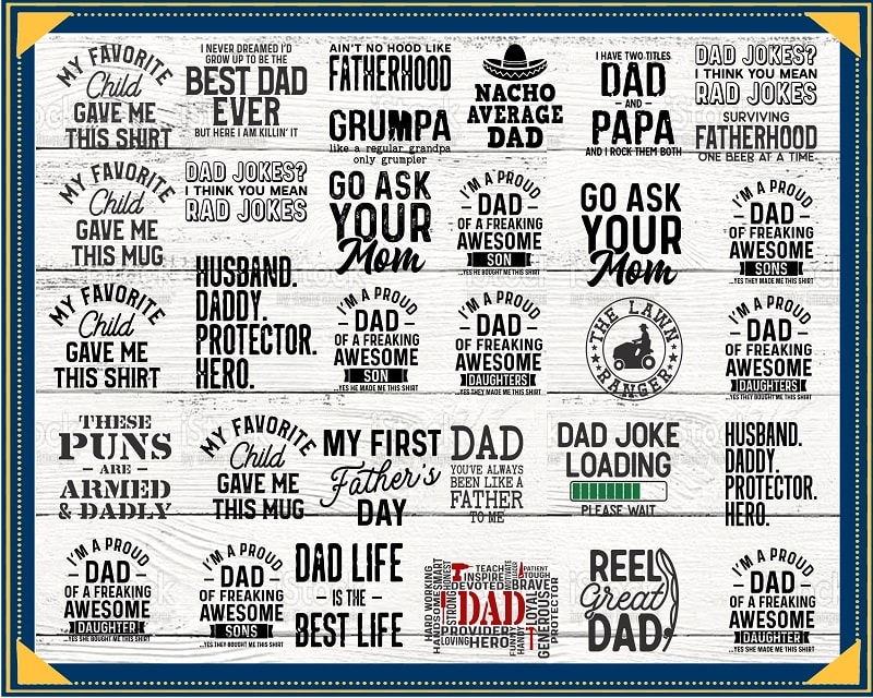 Dad Quotes SVG Bundle, SVG Funny Quotes, Printable ,dad svg, fathers day svg  bundle, fathers day