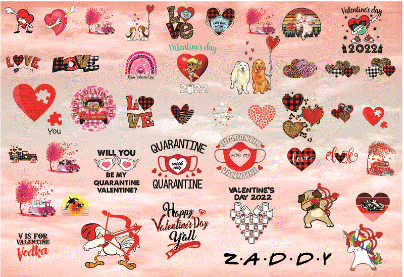 Valentine's Day Puzzle Pink Heart Blank Glitter Happy Valentine's Day PNG  Valentines Sublimation Design PNG File - Valentines - Design