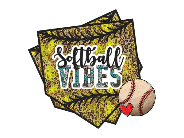 Softball vibes cheetah pattern tshirt design