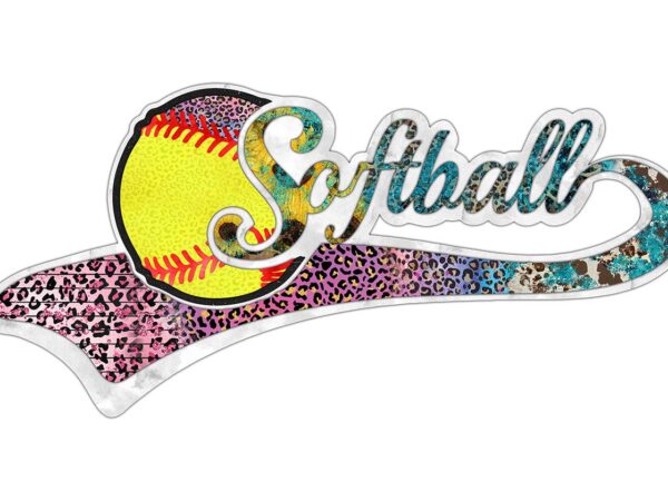 Softball leopard sport tshirt design