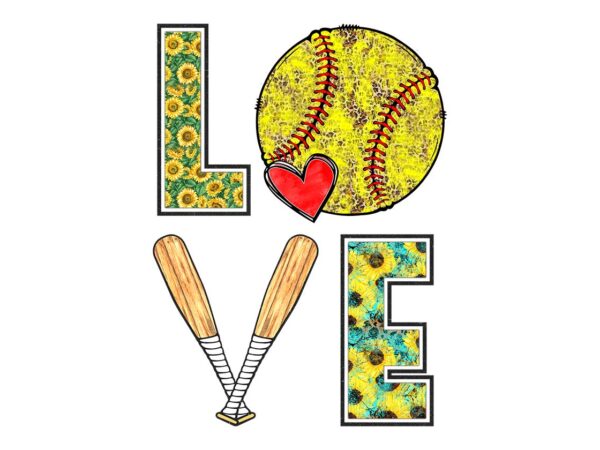 Love softball sport tshirt design