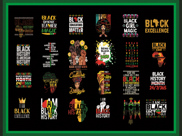 Bundle 100+ blakck history png, i am black history png, black history month png, black pride png, afro women png, sublimation digital 936211778 t shirt template