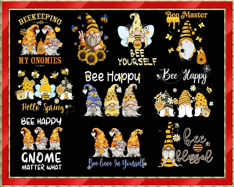 29 Bee Kind Gnome Designs, Gnome Png, Bee with Gnome, Bee Kind Png, Yellow Gnomes Png, Bee Png, Bee Gnomes Png, Digital Download 300dpi 973408072