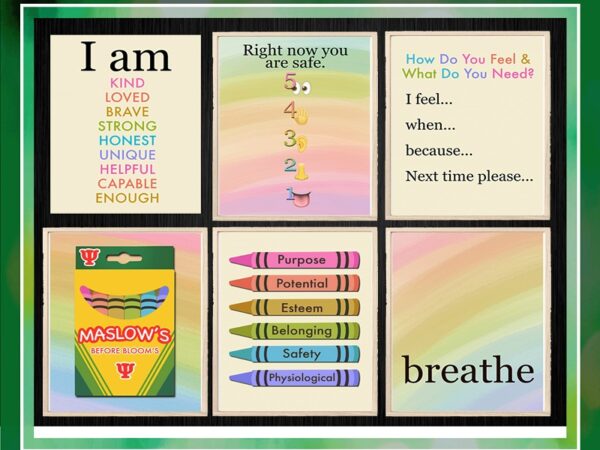 Maslow before bloom therapy posters, grounding, play therapy, playroom, counseling, affirmations, rainbow, statements, printable download 976344671 t shirt designs for sale