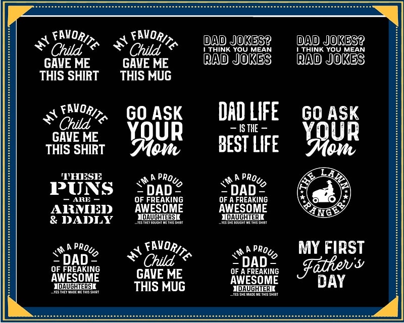 20 Dad Bundle Designs, Father's Day Svg, Daddy Svg, Father Svg, Papa ...