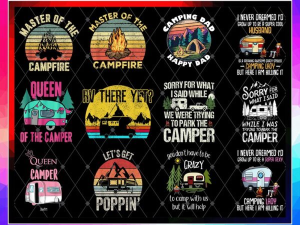 40 designs happy camping png bundle, happy camper png, queen of camper, best campest png, truck camping png, camping lover, instant download 963420516