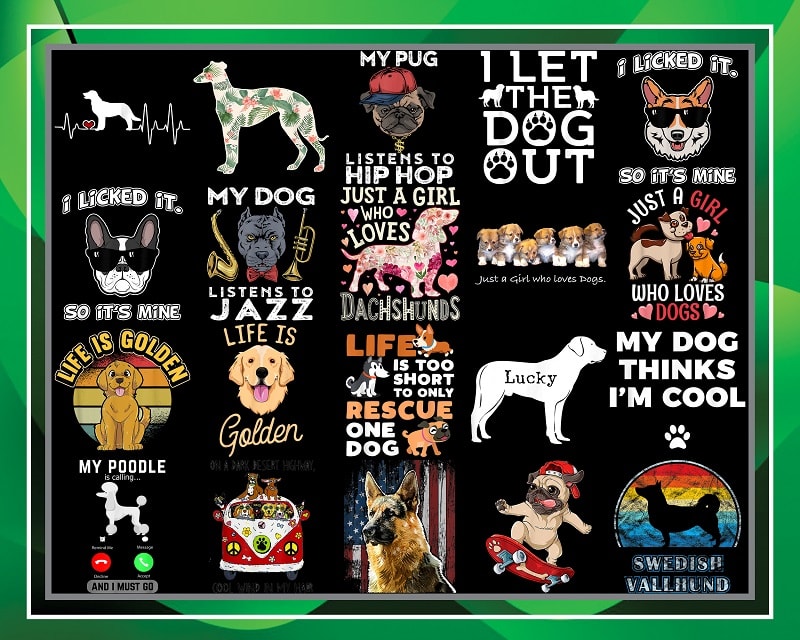 50 designs Cute Dogs PNG Bundle, Furry Friend, Dog Lovers, Life is Golden Png, I Let The Dog Out png, Sublimation Designs, Instant download 966056712