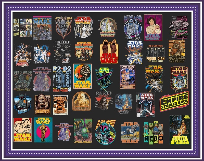 80 Designs Star Wars Vintage PNG Bundle, Star Wars Characters, Star Wars Png, Digital Print, Transparent Backgrounds, Instant Download 958720820