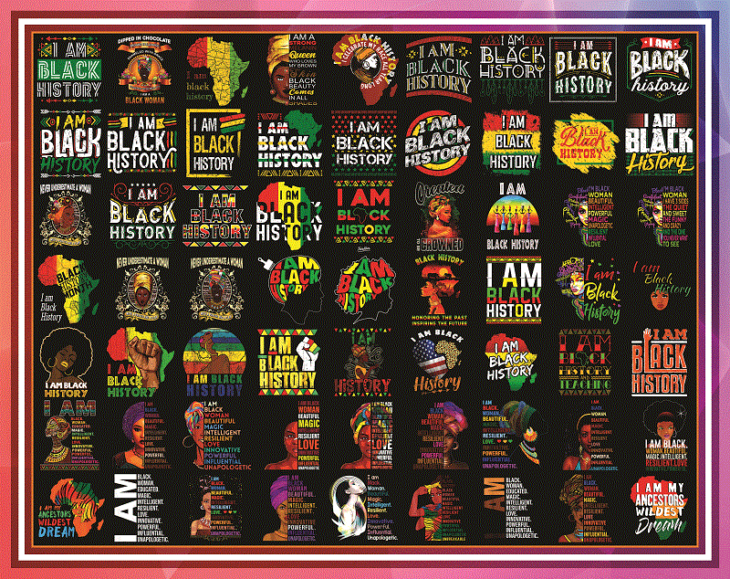 240 Designs Mega Black History Month, I Am Black Women PNG, Black Queen, Black Girl Magic, Afro Hair Clipart, Black Pride, Digital Download 975727699