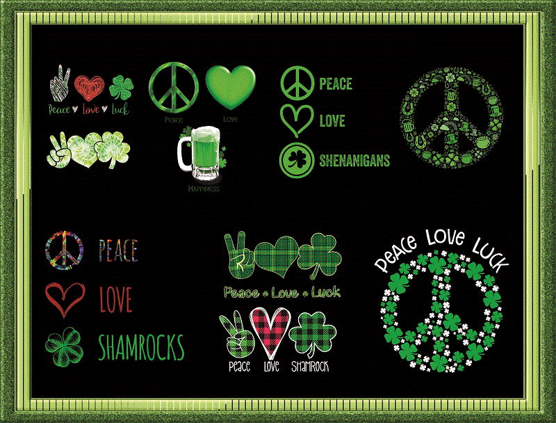 34 Peace Love St. Patrick’s Day PNG Bundle, Gnome Patricks Day PNG, St Patrick’s Day Png, Peace Love Png, Peace Love Clover Sublimation Png 967253285