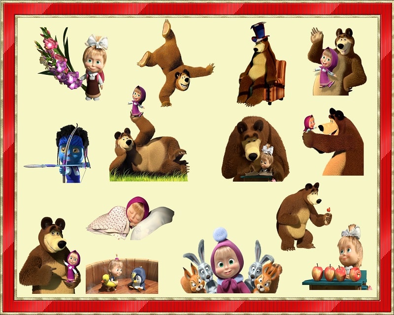 111 Masha and the Bear png, Masha and the Bear ClipArt- PNG Images 300dpi Digital, Clip Art, Instant Download, Graphics Transparent Background Scrapbook 971446232