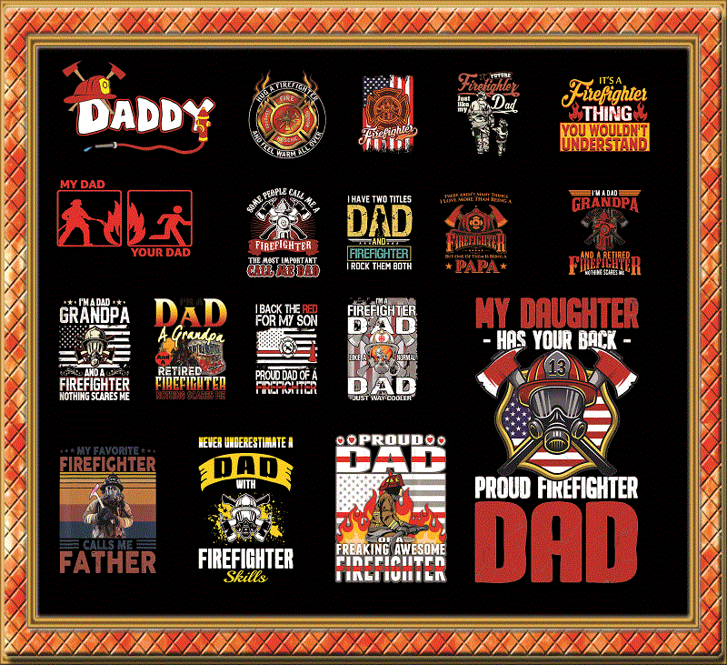 Combo 125 Firefighter Dad Png Bundle, Best Firefighter Dad Ever Png, Best Firefighter Dad Ever American Flag,Father’s Day, Digital Download 979688281