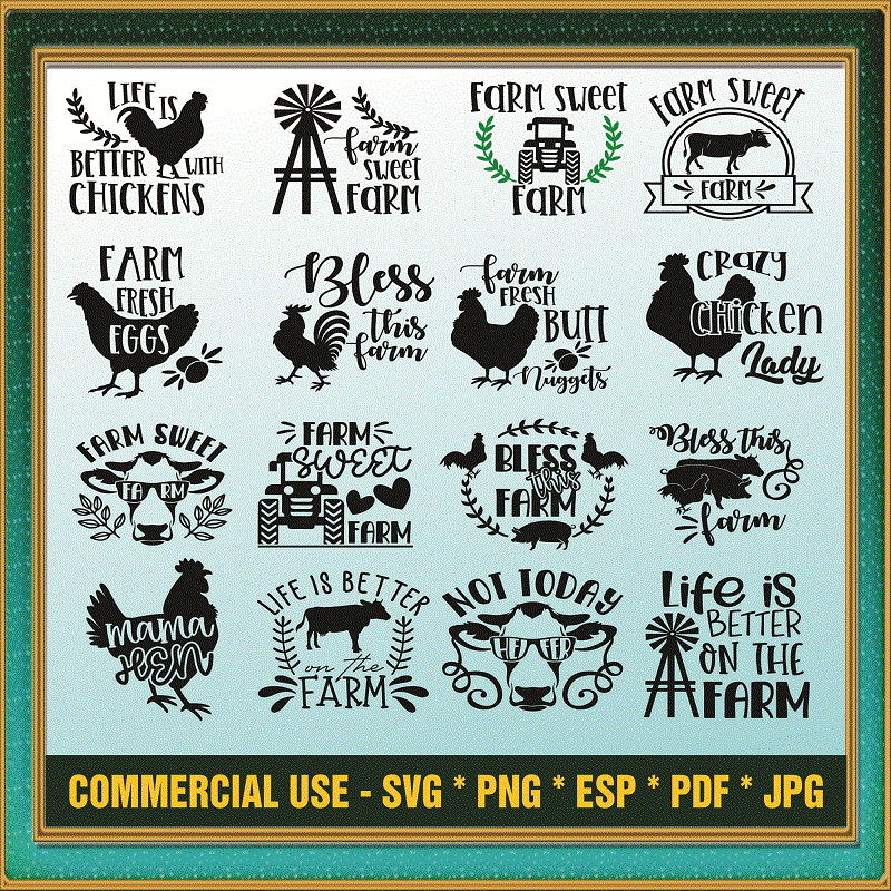 Bundle 100 Farmhouse SVG, Chicken Svg, Farm Life Svg, Farm Life Svg, Farm Clipart, Svg Cut Files, Digital Download 827950873