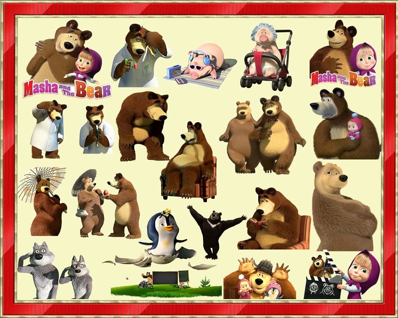 111 Masha and the Bear png, Masha and the Bear ClipArt- PNG Images 300dpi Digital, Clip Art, Instant Download, Graphics Transparent Background Scrapbook 971446232