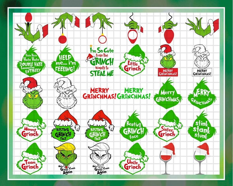 Bundle 192 Design Grinch Inspired, Grinch Png, Merry Christmas, Face grinch, Grinch tree, SVG/PNG/DXF, svg for cricut, Digital Download 921991415