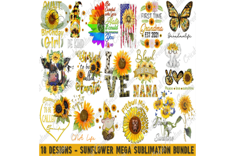 Trending Gifts, Sunflower Mega Diy Crafts, Sunflower Clipart Png Files For Cricut, Sunflower Bundle Silhouette Files, Trending Cameo Htv Prints