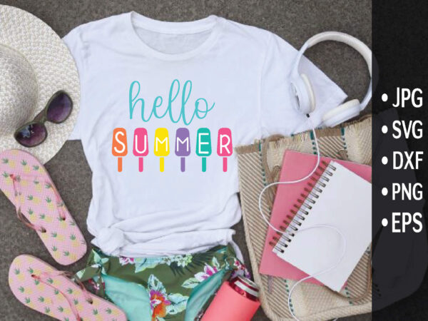 Hello summer graphic t shirt