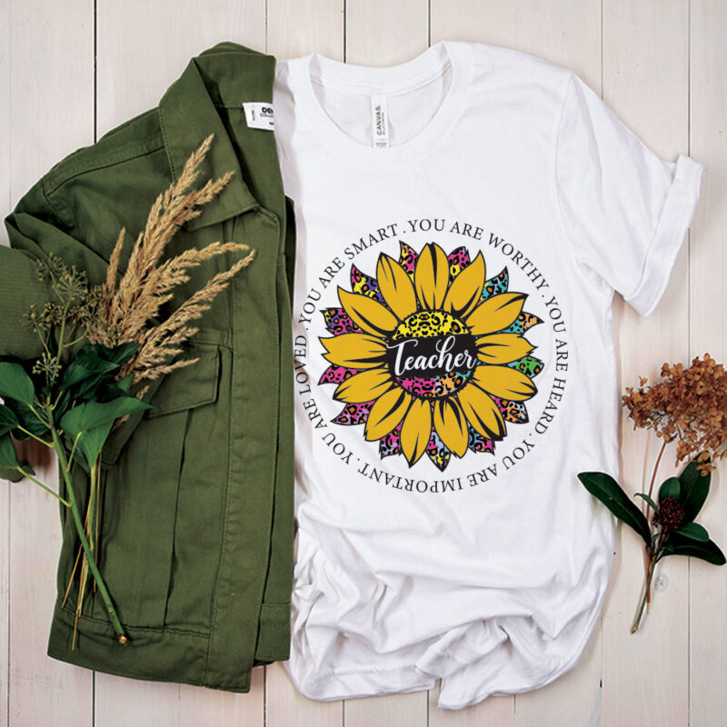 Sunflower Teacher Quotes SVG PNG, Teachers Day Tshirt Design