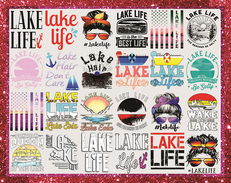 25 Design Lake Life Mom Bun Hair Summer Sunglasses Headband Mom Life PNG Sublimation Design Download, Flat lake life, Png file sublimation 998464059