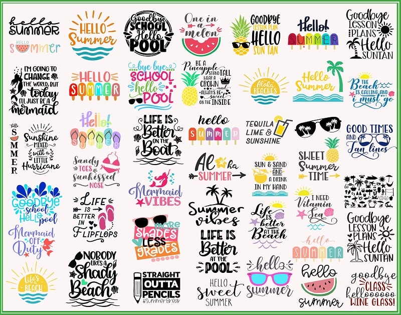 48 Summer Bundle Svg, Summer Svg, Summer Cut Files, Commercial Svg, Kids Svg, Summer Quotes Svg, Beach Shirt Svg, Digital File, Dxf, Eps,Png 982554221