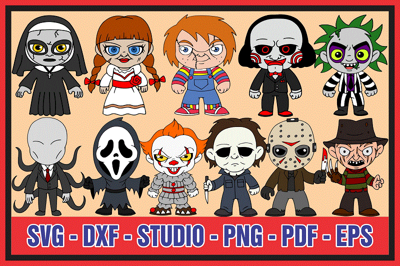 10+ Horror Movie SVG, Babies Horror Characters, Halloween Killer Svg, Halloween Friends Svg, Cut Files For Cricut, Silhouette Cameo 868525401