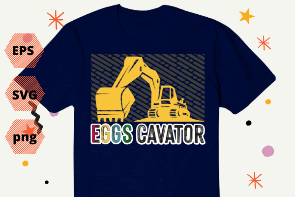 Kids EggsCavator Funny Excavator Egg Hunting Boys Happy Easter T-Shirt design svg, Kids EggsCavator, Funny, Excavator, Egg Hunting, Boys, Happy Easter, T-Shirt design vector